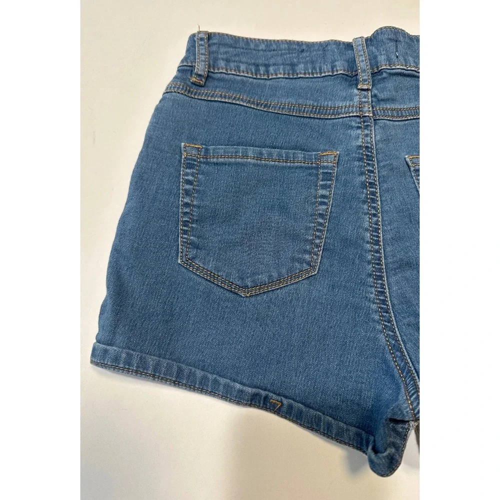 Bullhead Denim Co Jean Shorts Women 3 Blue Super High Rise Shorty Cut Off Summer